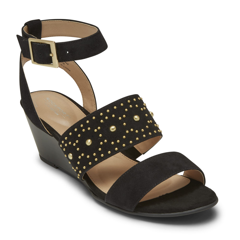 Sandalias Rockport Mujer Mexico - Total Motion Taylor Studded Negros - YPXRI0983